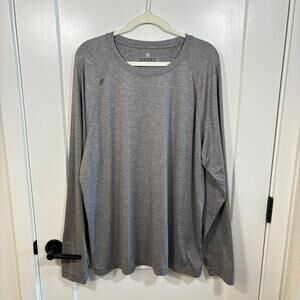 Rhone Shirt Men 2XL Gray Solid Long Sleeve Tee Pullover Crew Neck Stretch XXL
